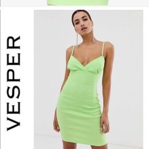 Chic Strapless Lime Green Dress